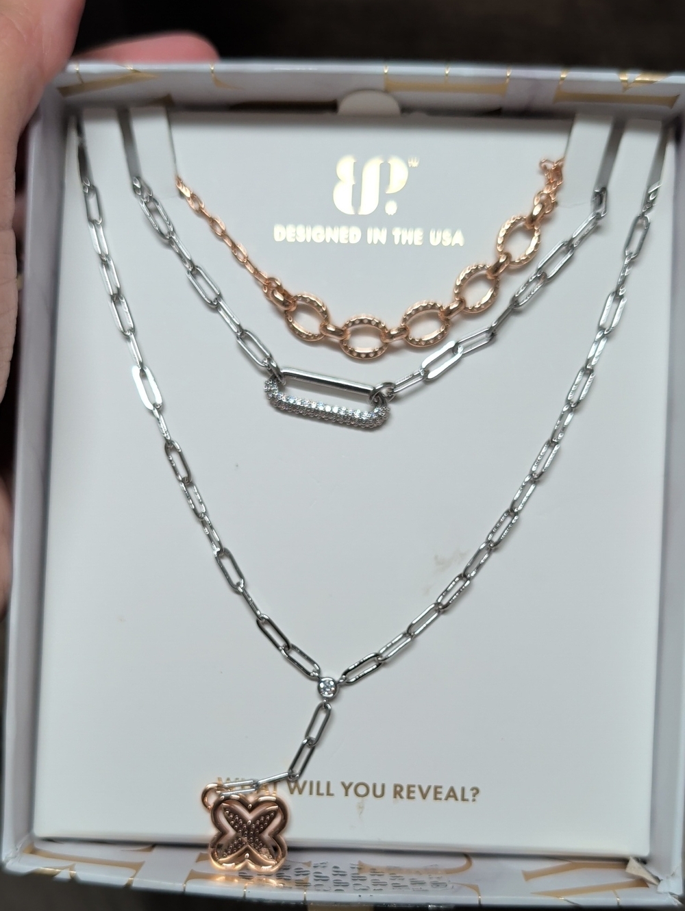 Two-Tone Clover Luxe Layered Necklace Set - Style And Grace Bomb Party